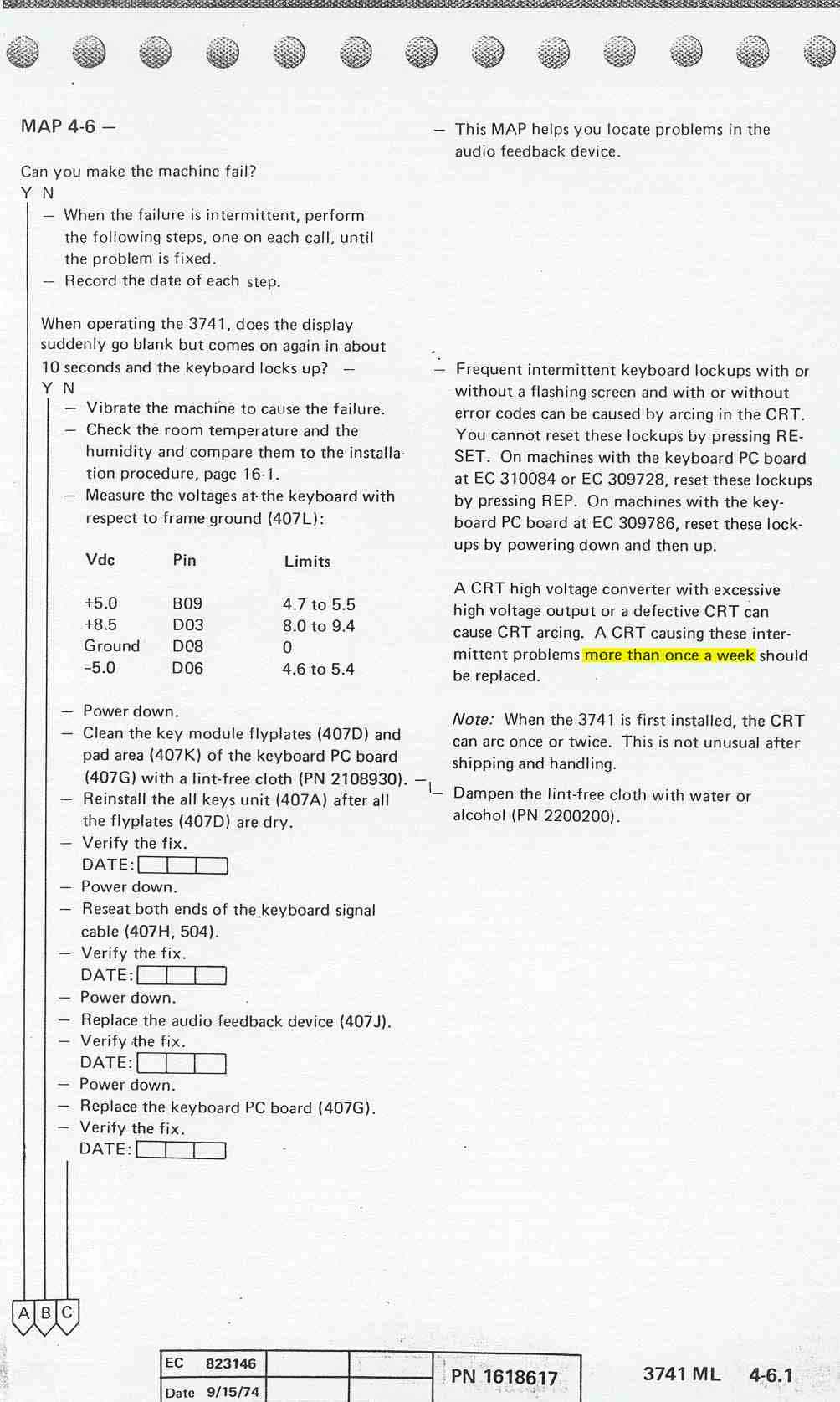 Excerpt from maintenance manual